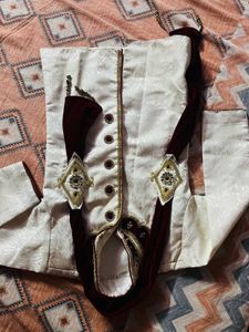 Elegant Brocade Kurta Set with Scarf (each 550)