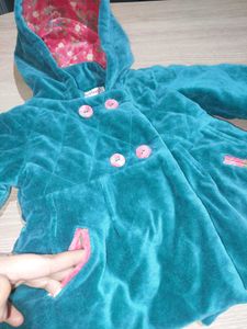 Turquoise Velvet Quilted Jacket