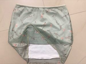 Pastel Sage Green Mesh Floral Mini Skirt