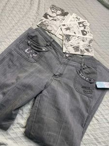 Grey Jeans with Sequins Detail