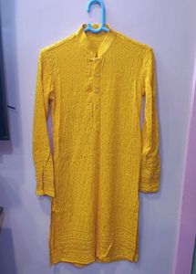 Yellow Chikankari Kurta