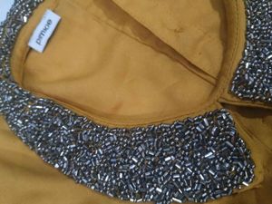 Mustard Yellow Embellished Collar Top