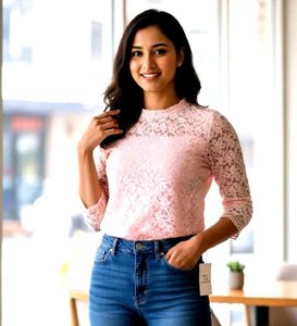 Elegant Peach Lace Top