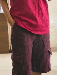 Maroon Cargo Shorts (NEGOTIABLE)