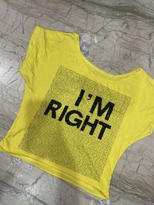 Yellow "I'm Right" Graphic T-Shirt