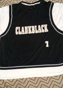 Black Graphic Print Basketball Jersey Top