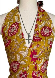 y2k midnight mustard reversible GEET halter top