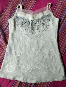 Preety Girls Crop Top Diamond Detailing