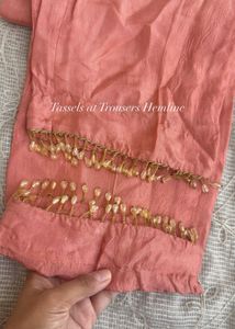 Pure Chinon Chanderi Silk Handwork 3 Piece Suit Se