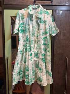LCW Green Cotton Shirt Dress – Size L