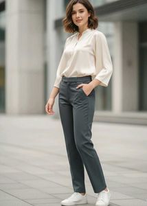 Chic Women's Dark Grey Trousers