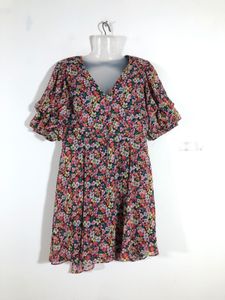 Navy Blue Floral Printed Dress (Women’s)