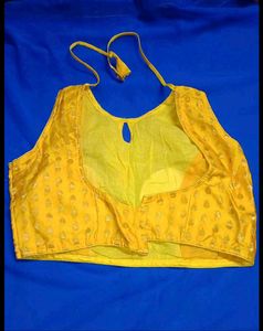Blue saree with beautiful Yellow Blouse