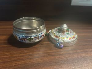 Vintage Enamel Trinket Jewellery Box
