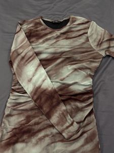 Long Sleeve Tie-Dye Midi Dress