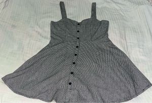 Vintage Houndstooth Button-Up Dress