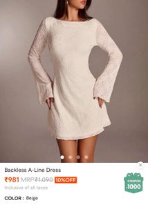 Elegant Lace Backless A-Line Dress