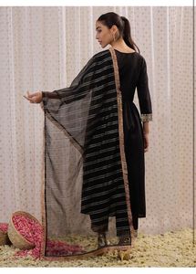 Elegant Black Kurta Set with Dupatta