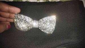 Sparkling Rhinestone Bow Hair Clip