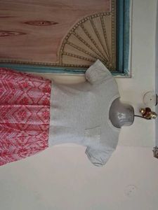 Women's Grey &amp; Pink Printed Dress