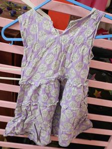 Purple Floral Print Dress