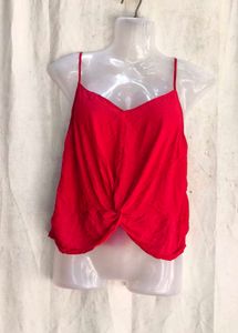 Chic Red Twist Front Camisole Top