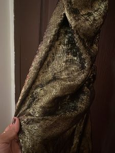 Metallic Gold Ruched One-Shoulder Dress