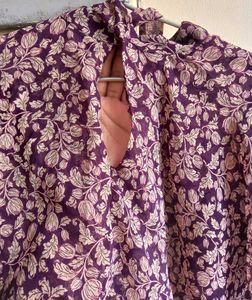 Mauve Printed Fashionable Top