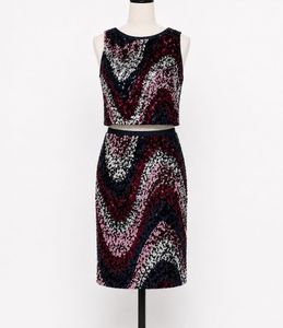 Sparkling Sequin Crop Top & Skirt Set