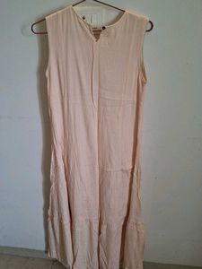 Peach Embroidered Dress With Matching Jewellery