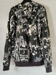 Graphic Print Zip-Up Hoodie