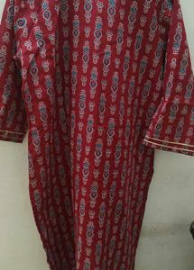 Maroon Printed Kurta