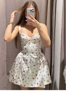 Zara White/Blue dress