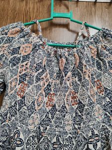 Boho Print Off-Shoulder Top