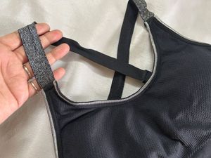 Black Criss-Cross Sports Bra