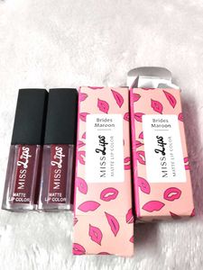 pack of 2 Miss Lips Matte Lip Color - Brides Maroo