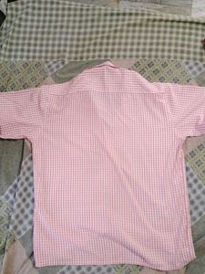 Men's Pink Checkered Short Sleeve Shirt