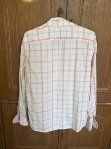 Men's White &amp; Red Checked Shirt