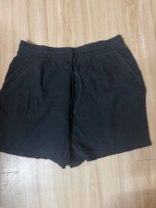 Black Ribbed Athletic Shorts