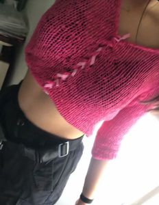 Pink Knit Cropped Cardigan