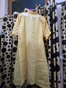 Yellow Striped Kurti Dress