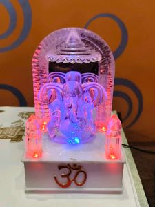 Crystal Ganesha Idol with Om Symbol