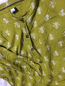 Green Printed Kurta