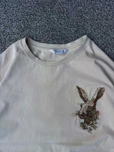 Cream Embroidered Rabbit T-Shirt