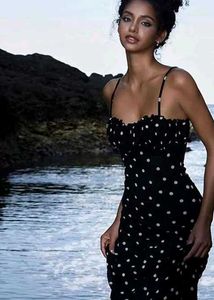 Chic Black &amp; White Polka Dot Maxi Dress