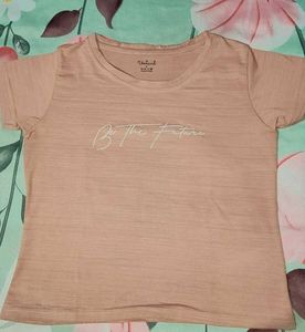 Peach Graphic Crop Top “Be The Future” | Small | G