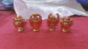 Set of 4 Golden Laughing Buddha Idols
