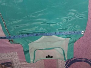 Chic Teal Sheer Panel Top