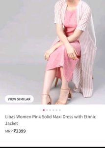 Libas Women Pink Maxi Dress with Jacket