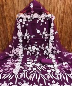 Unstitched Material Embroidered Kurta Set with Dup